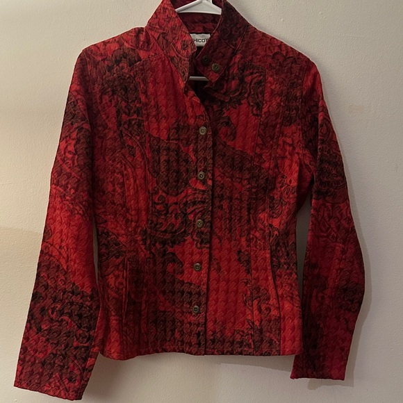 Chico's Jackets & Blazers - Chico's Red and Black Jacket with Pockets - Preloved